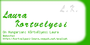 laura kortvelyesi business card